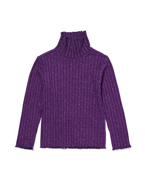 pull col roulé fille  violet