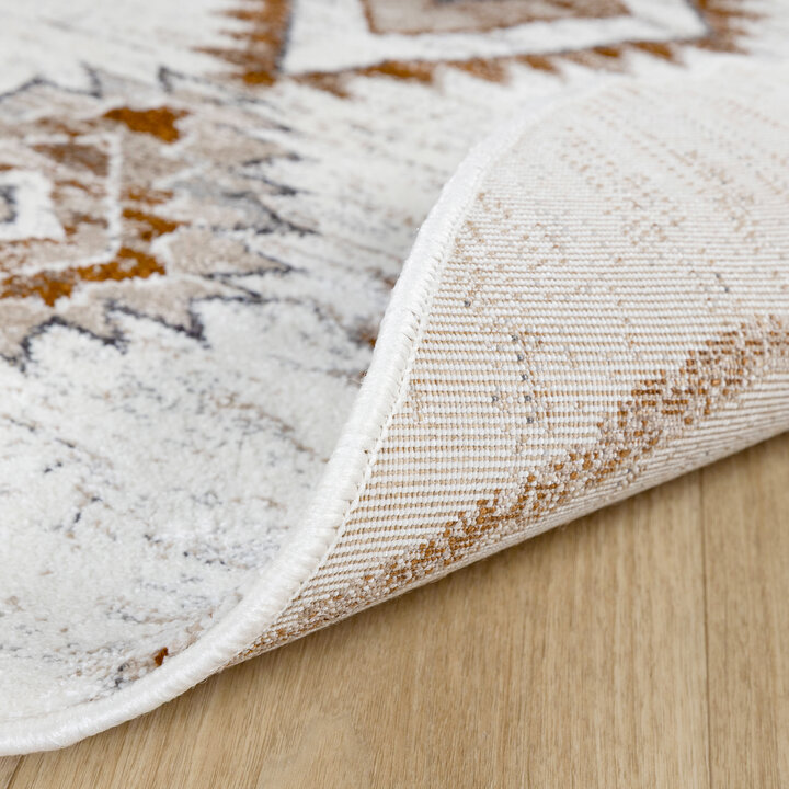 Rond hoogpolig vloerkleed - Blend Aztec Terra | Uniek