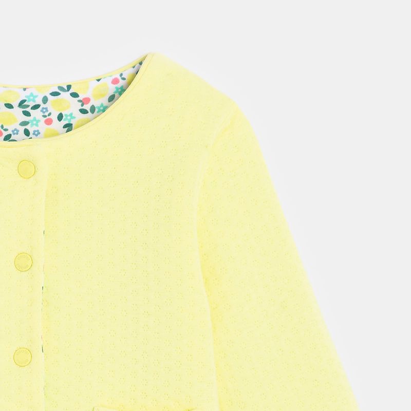 Sweat pressionné réversible citron jaune bébé fille Jaune