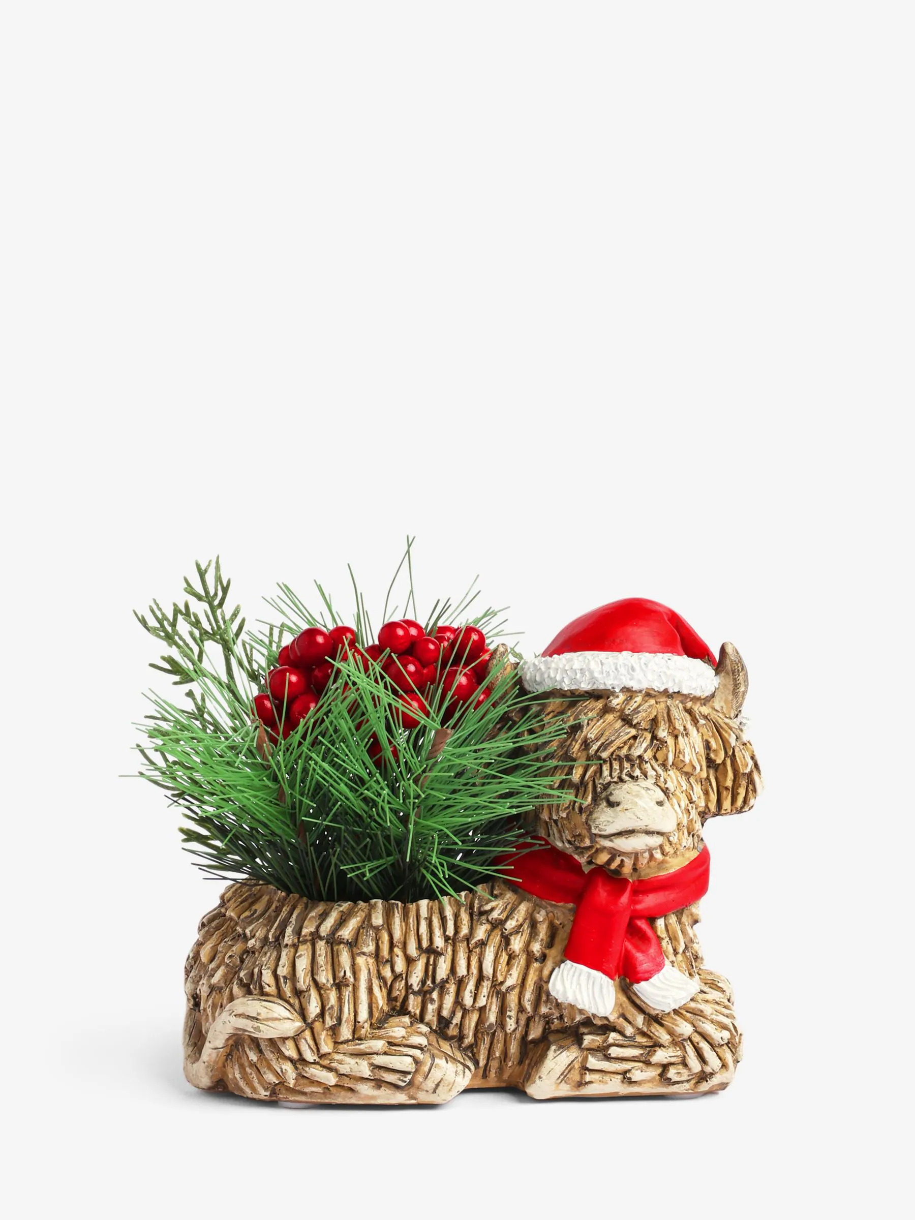 Hamish The Highland Cow kunstmatige Kerstmis arrangement