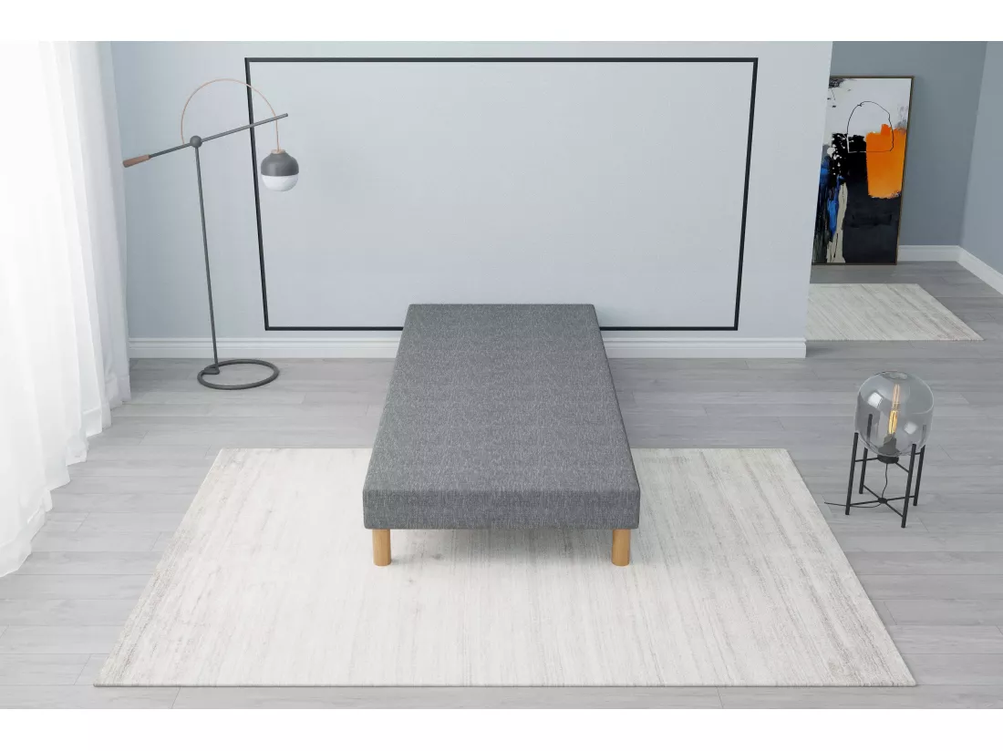 Sommier tapissier gris 80x200 + jeu de pied offert