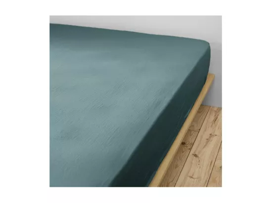 OUREA - Drap Housse 140x190cm Gaze de Coton Canard