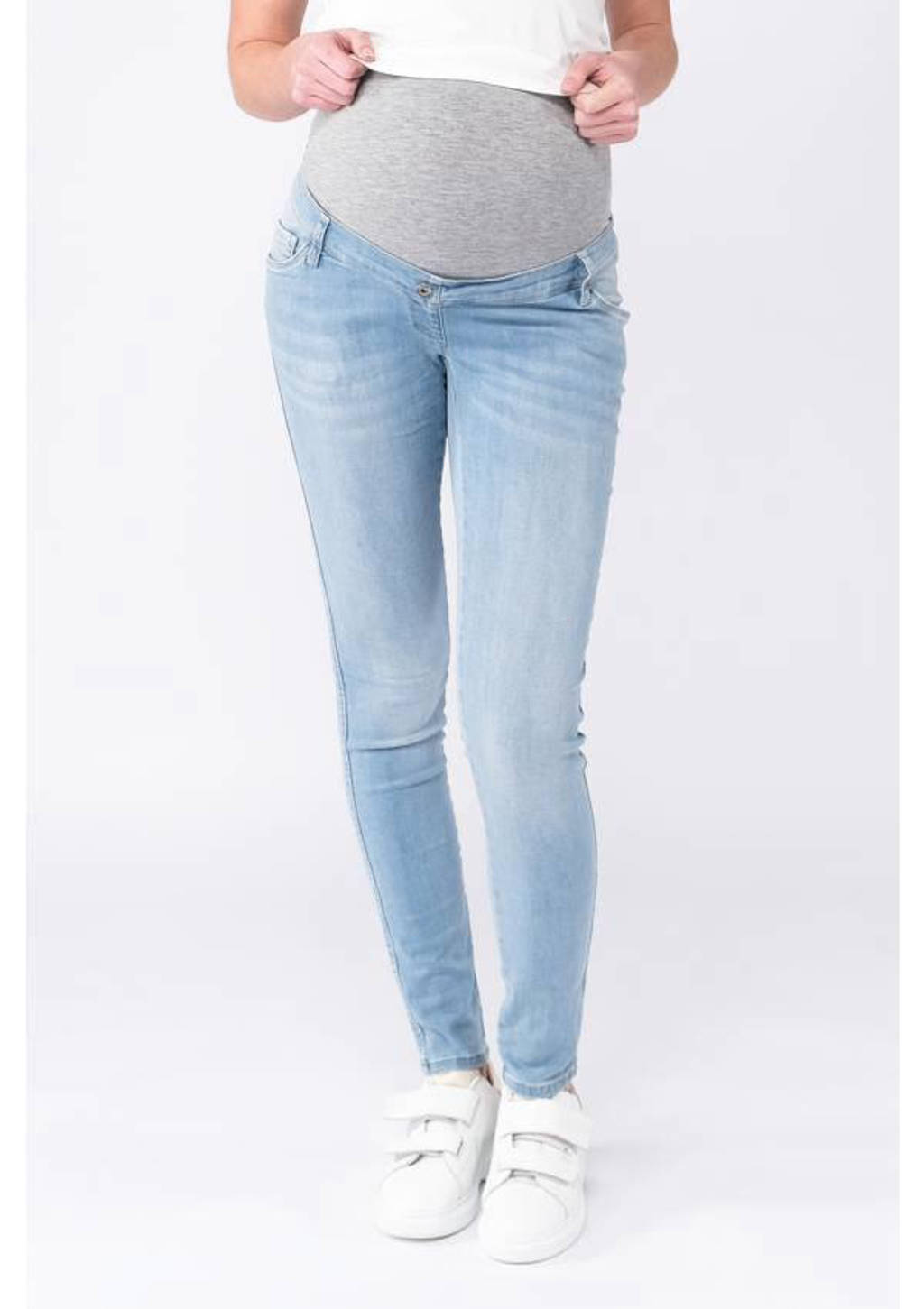 LOVE2WAIT low waist zwangerschaps skinny jeans Sophia light blue denim