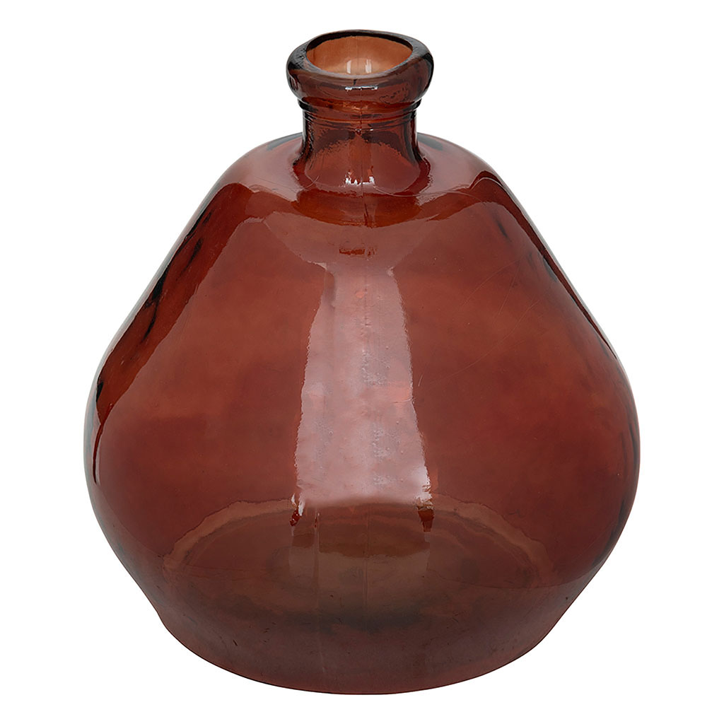 Vase dame jeanne verre recyclé ambre D 45cm