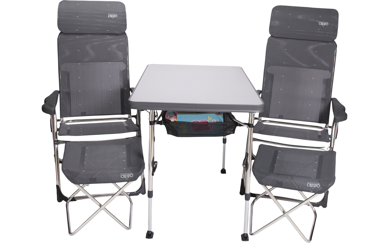 Crespo AL/213 CTR Tisch, 2 Stühle + 2 Beinauflagen
