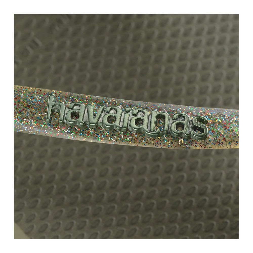 Havaianas SLIM LOGO METALLIC - Tongs Femme green