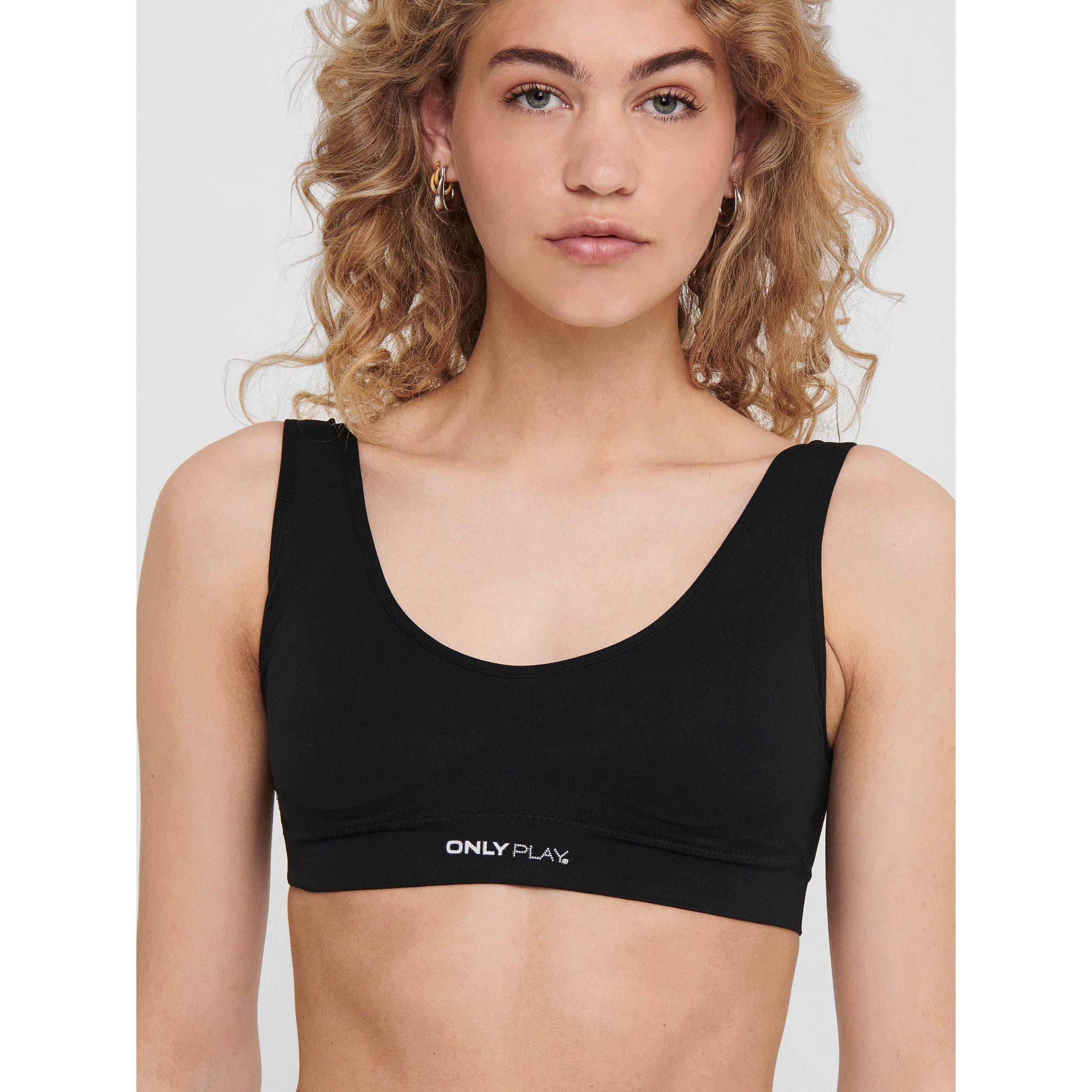 Only Play Black Seamless Ruched Sports Bra