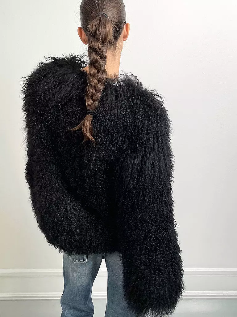 MEOTINE Felljacke schwarz