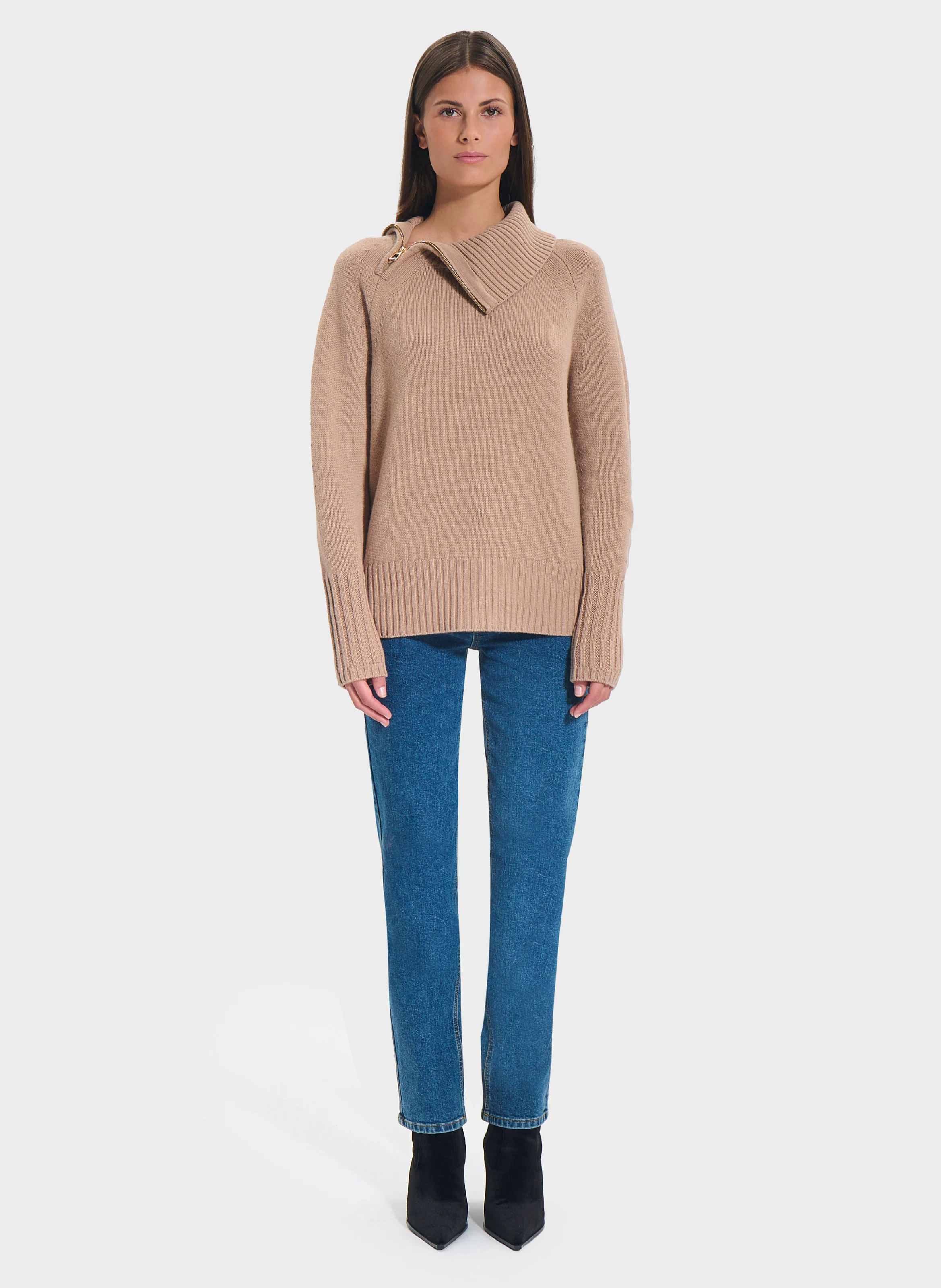 NUALA - Pull droit en cachemire | Beige