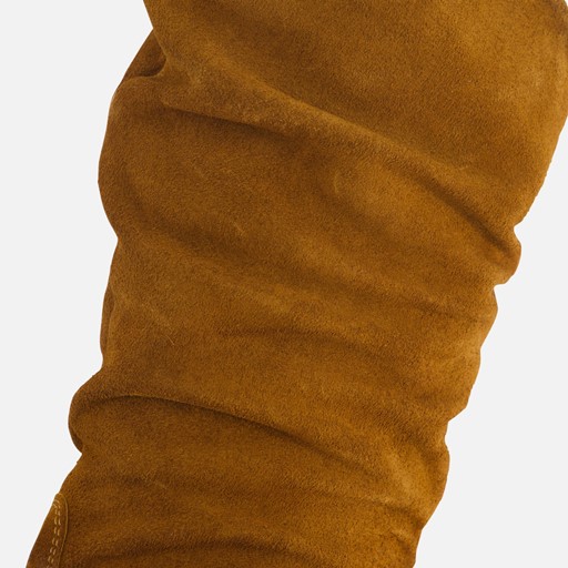 Aqa Hoge plooi laarzen cognac Suede