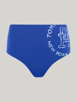 Calcinha de biquíni de cintura alta com logo da Hilfiger