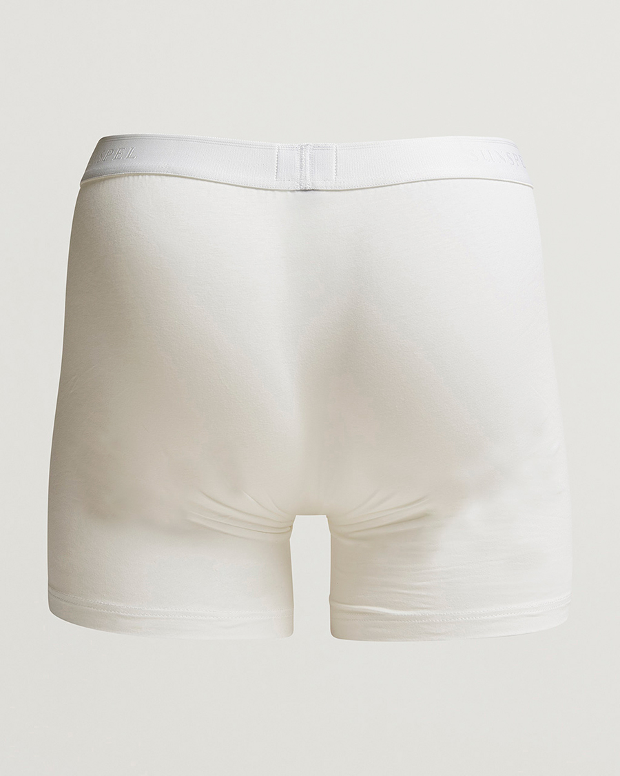 Sunspel Long Leg Cotton Stretch Trunk White