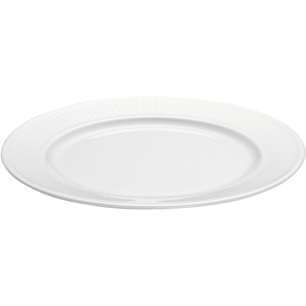 Hvit Plissé tallerken, Ø 17 cm.