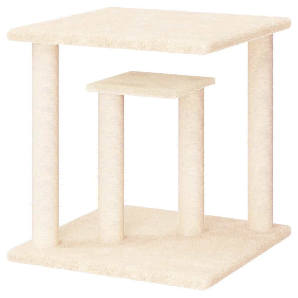 Arranhador para Gatos vidaXL com Plataformas, Creme, 50 cm