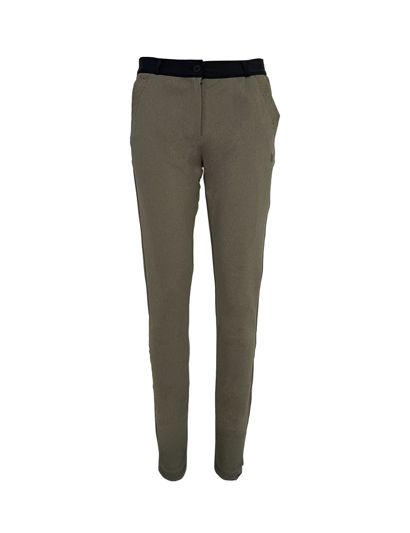 HBT BASICS ESSENTIELS | CHRISTINA PANTALON FEMME CHINÉ KAKI/MORDORÉ