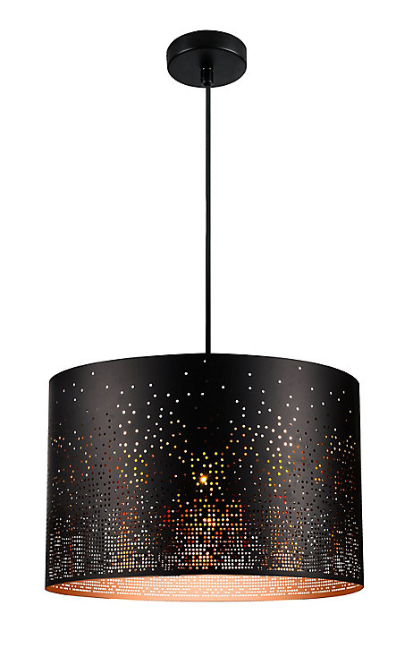 Suspension Senecaz GoodHome E27 noir mat