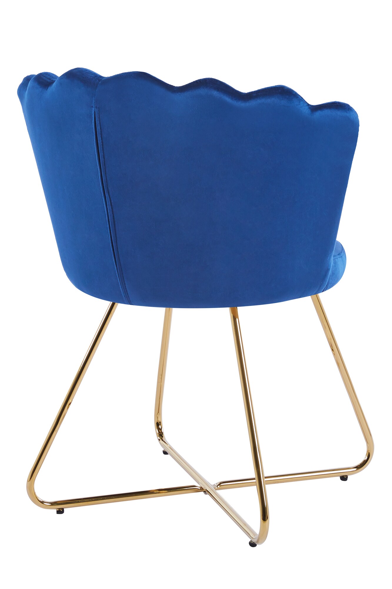 Muschelstuhl Samt 2er Set blau Polsterstuhl Esszimmerstuhl Küche Stuhl Stühle