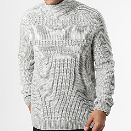 Pull Col Roulé Power Gris Chiné