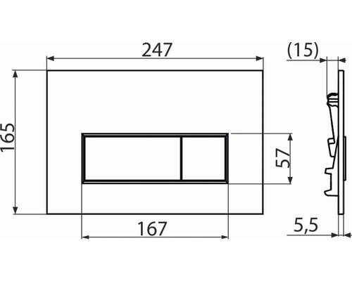 Alca bedieningsplaat, mat zwart / drukknop, mat zwart M578