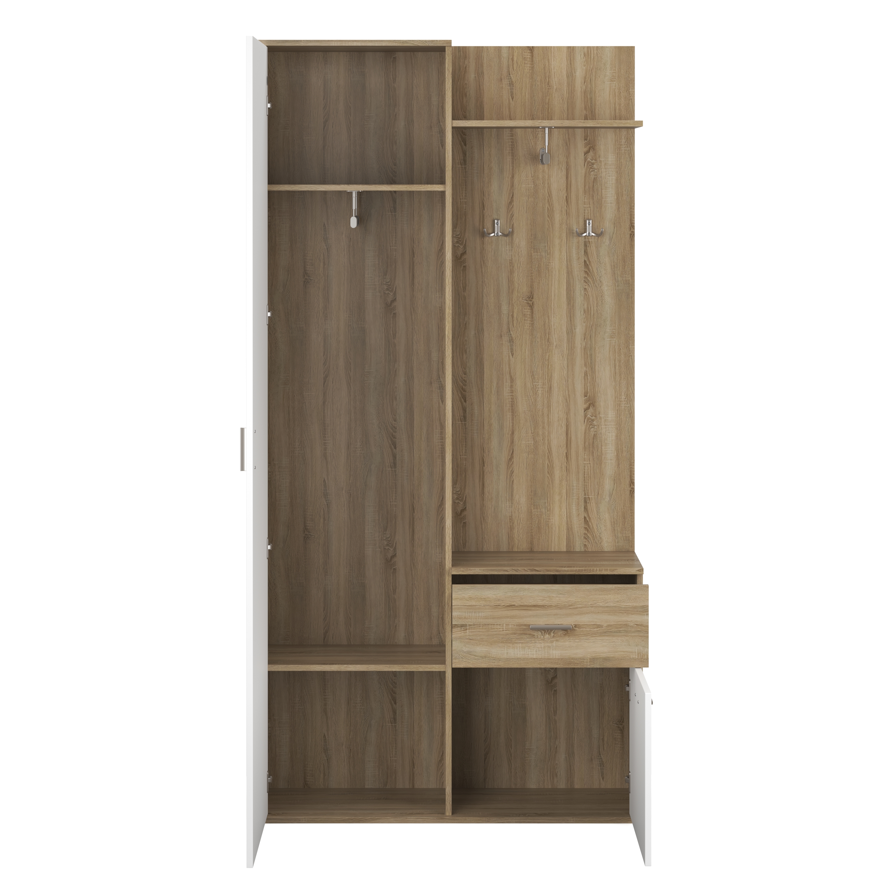 Garderobe NAZARIO 97 x 195 cm hellbraun/weiss