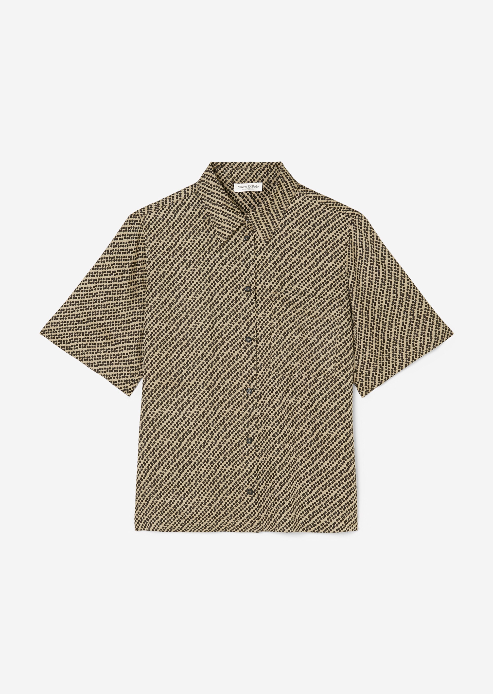 Fließende Print-Kurzarm-Bluseaus Viskose-Twill