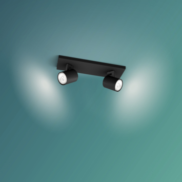 Philips opbouwspots Runner 2-lichts zwart