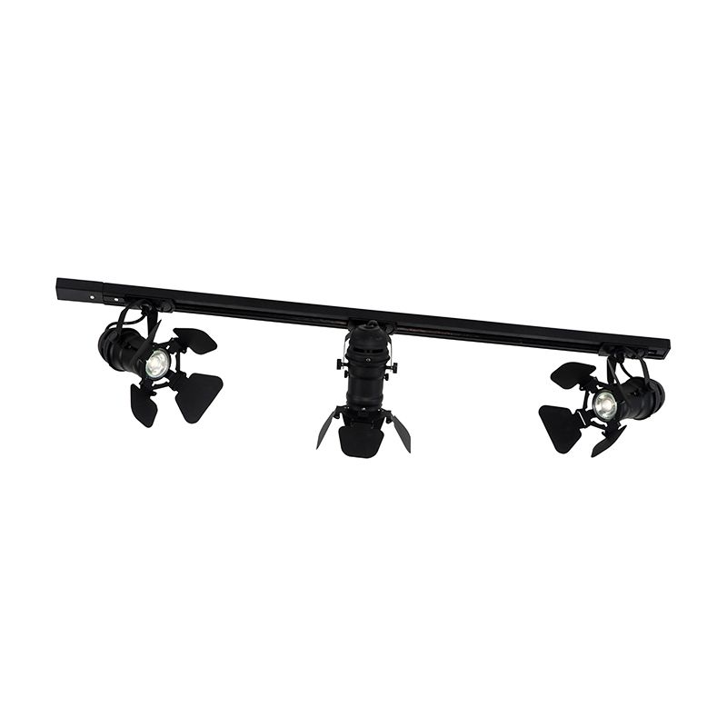 Smart railsysteem zwart 3-lichts incl. Wifi GU10 - Movie
