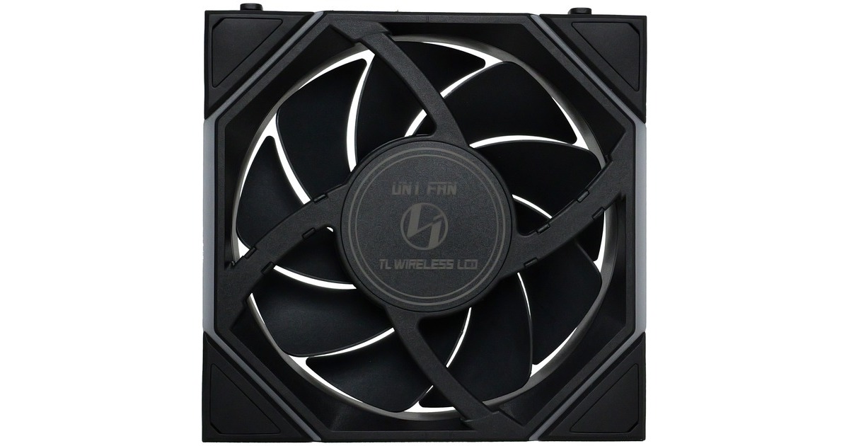 Lian LiUNI FAN TL 120 LCD Wireless RGB case fans  (Zwart, 3 stuks, 120 x 124 x 28 mm, PWM, 1x 9-pin USB, incl. controller)