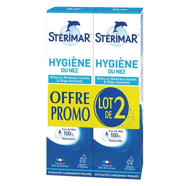 Solução de Água do Mar Sterimar em Spray, Pacote com 2 x 100ml