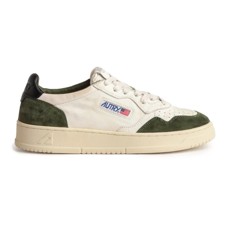 Autry Baskets Medalist Low Cuir de Chèvre/Suède | Vert kaki