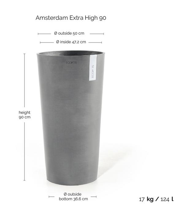 Ecopots Kunststoff-Topf Amsterdam hoch, rund