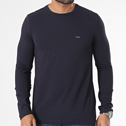 Tee Shirt Manches Longues Slim Stretch 2725 Bleu Marine