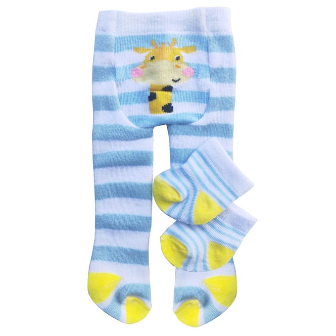 Puppen Strumpfhose mit Söckchen - Lustige Tiere - Größe 28 - 35 cm - 1 Stück
