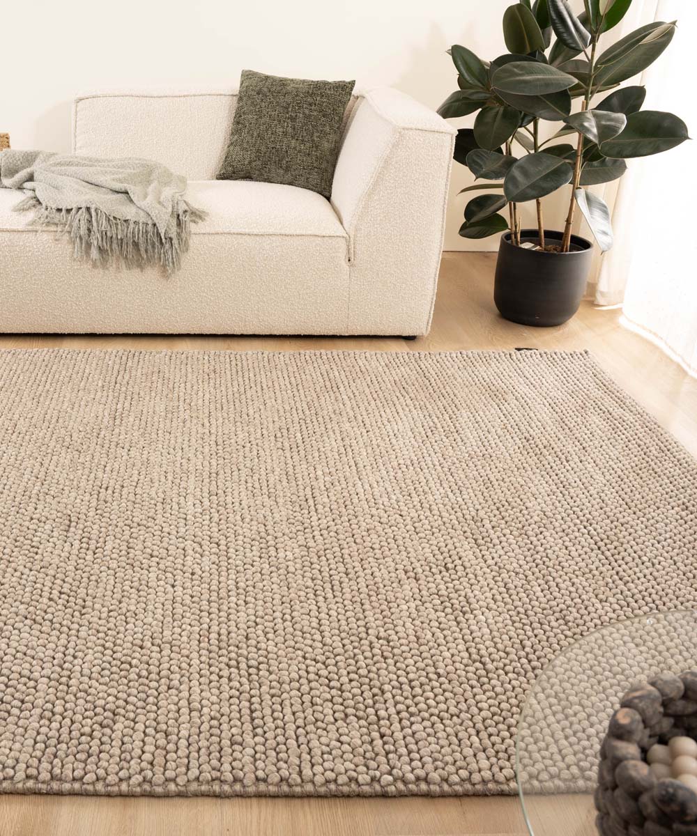 Nordic Weavers Wollen vloerkleed - Fjell zandkleur - 300x400 cm