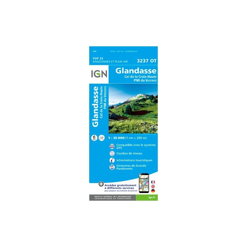 Glandasse - Col De La Croix Haute. Pnr Vercors - Carte topographique