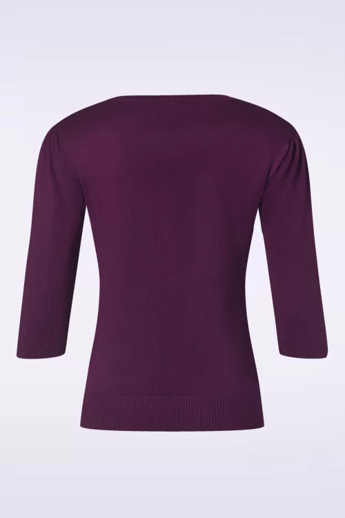 Vixen Floral embroidery sweater in paars