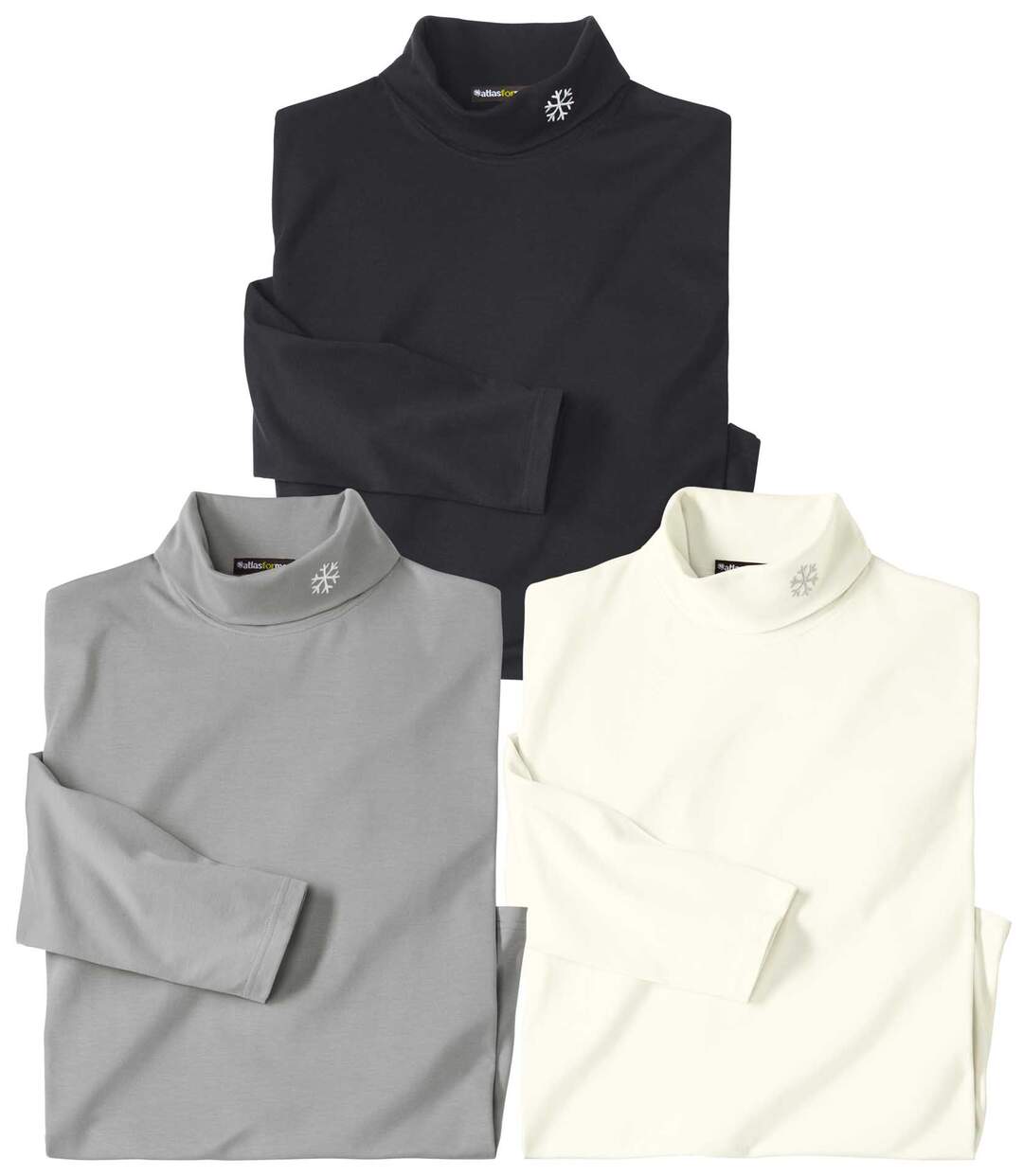 Lot de 3 Sous-Pulls Col Roulé
