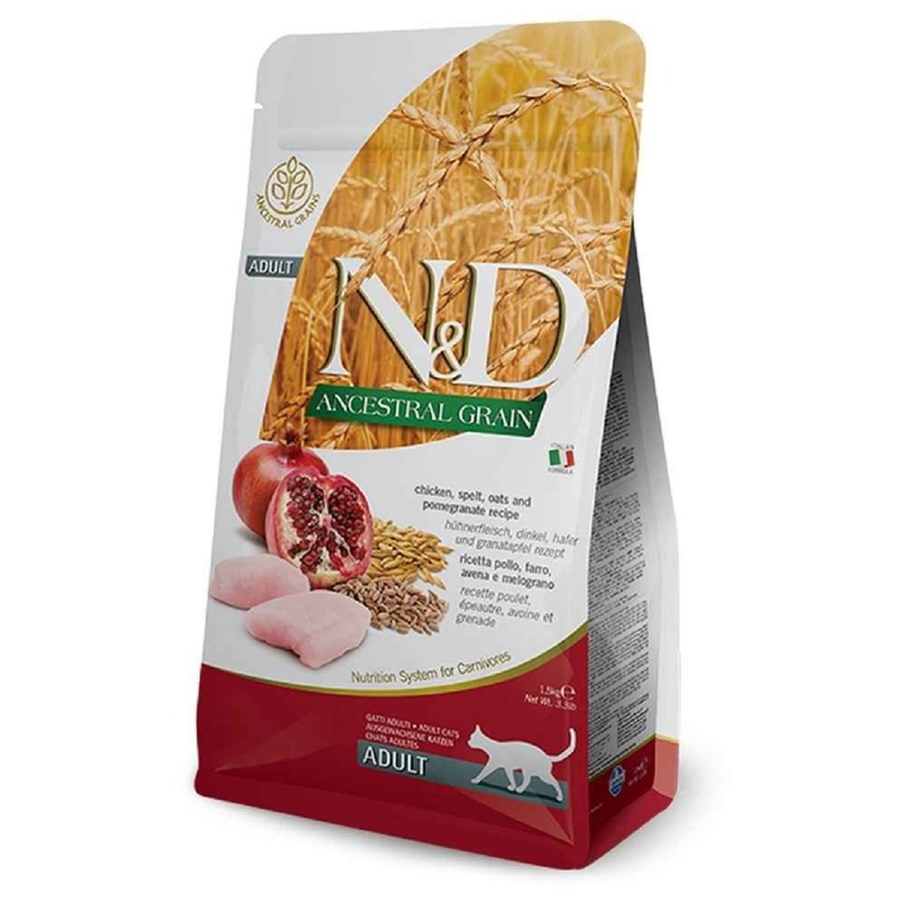 Croquettes n&d ancestral poulet & grenade chat adulte 5 kg
