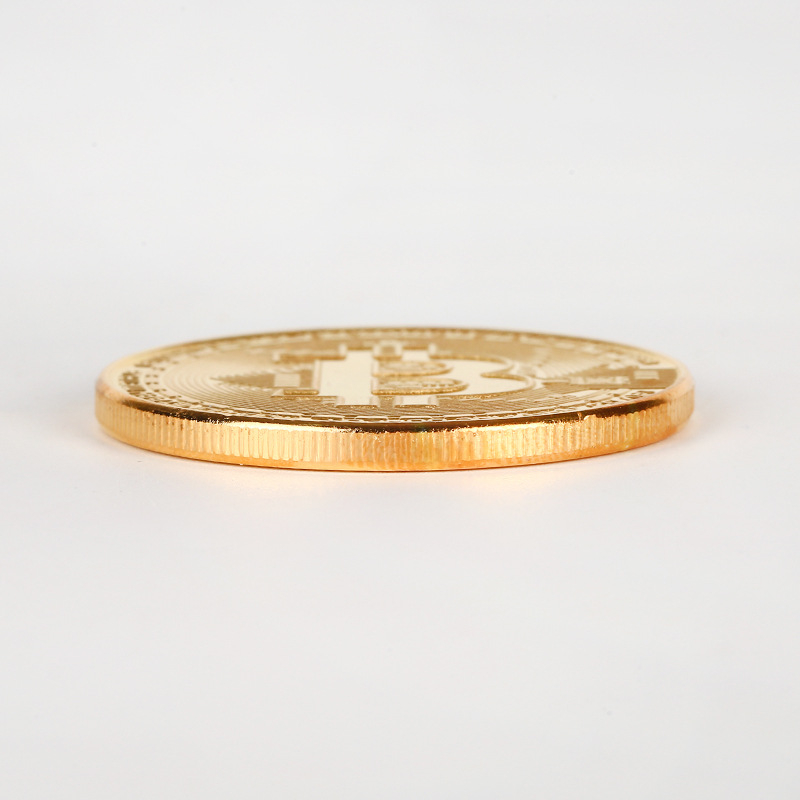(Ø38mm) Bitcoin BTC Krypto Münze Souvenir Sammlerstück inkl. Münzkapsel - Silber
