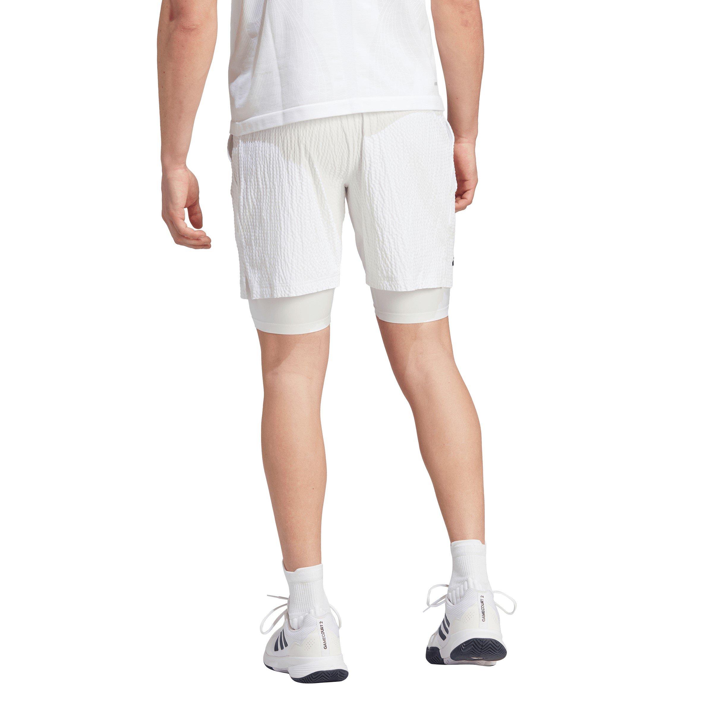 adidas Pro Two in One Seersucker Tennis Shorts Mens