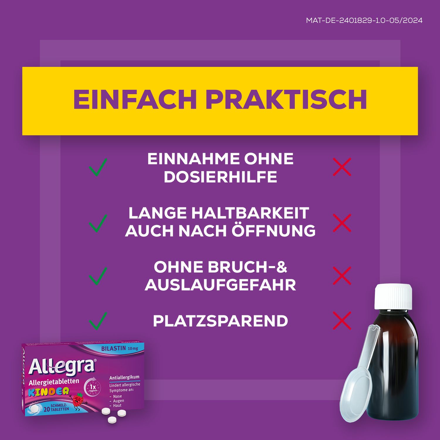 Allegra® Allergietabletten für Kinder – Schmelztabletten, 6 St.