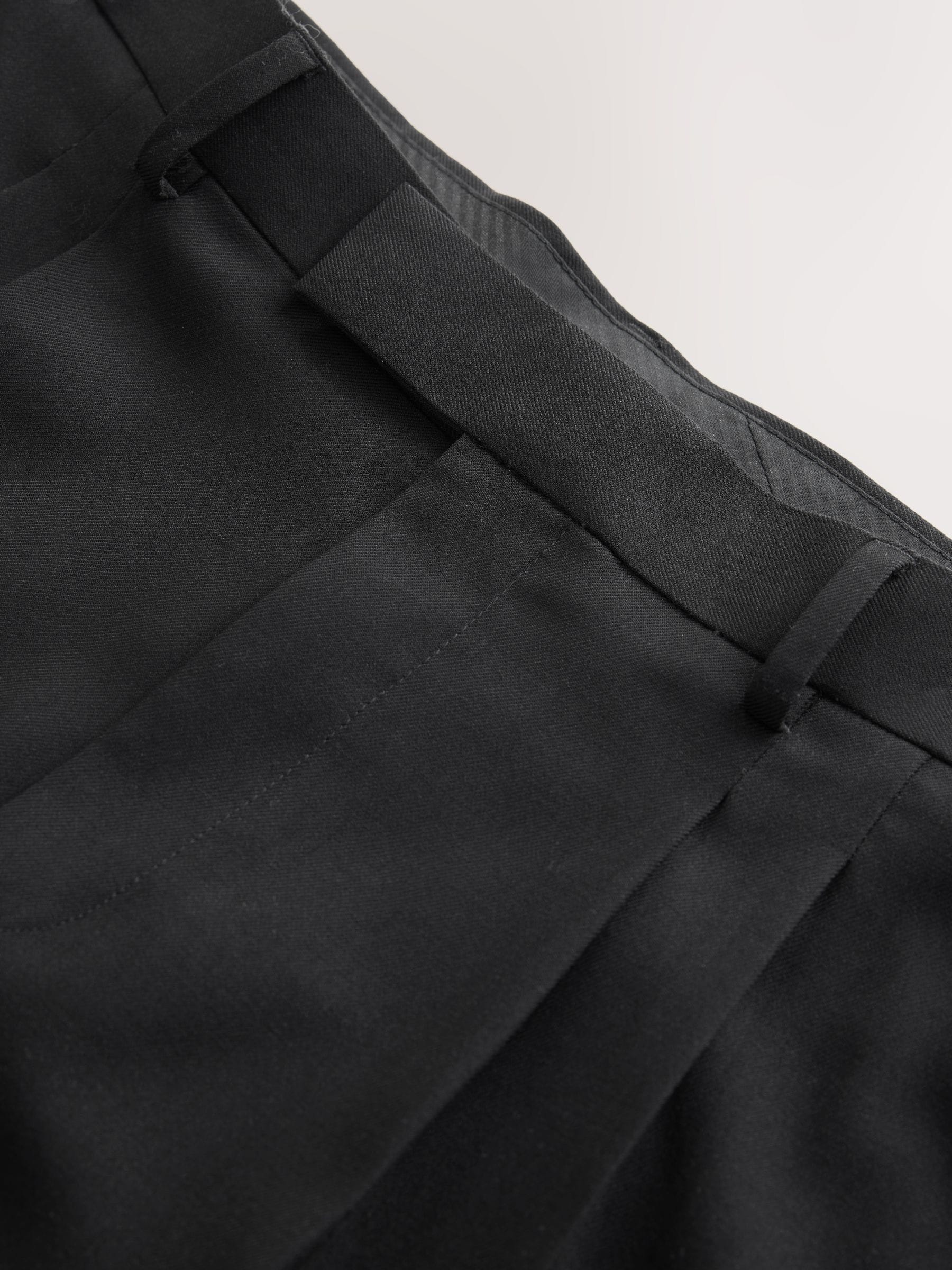 Zwart - Relaxed Fit Smart Pleated Trousers