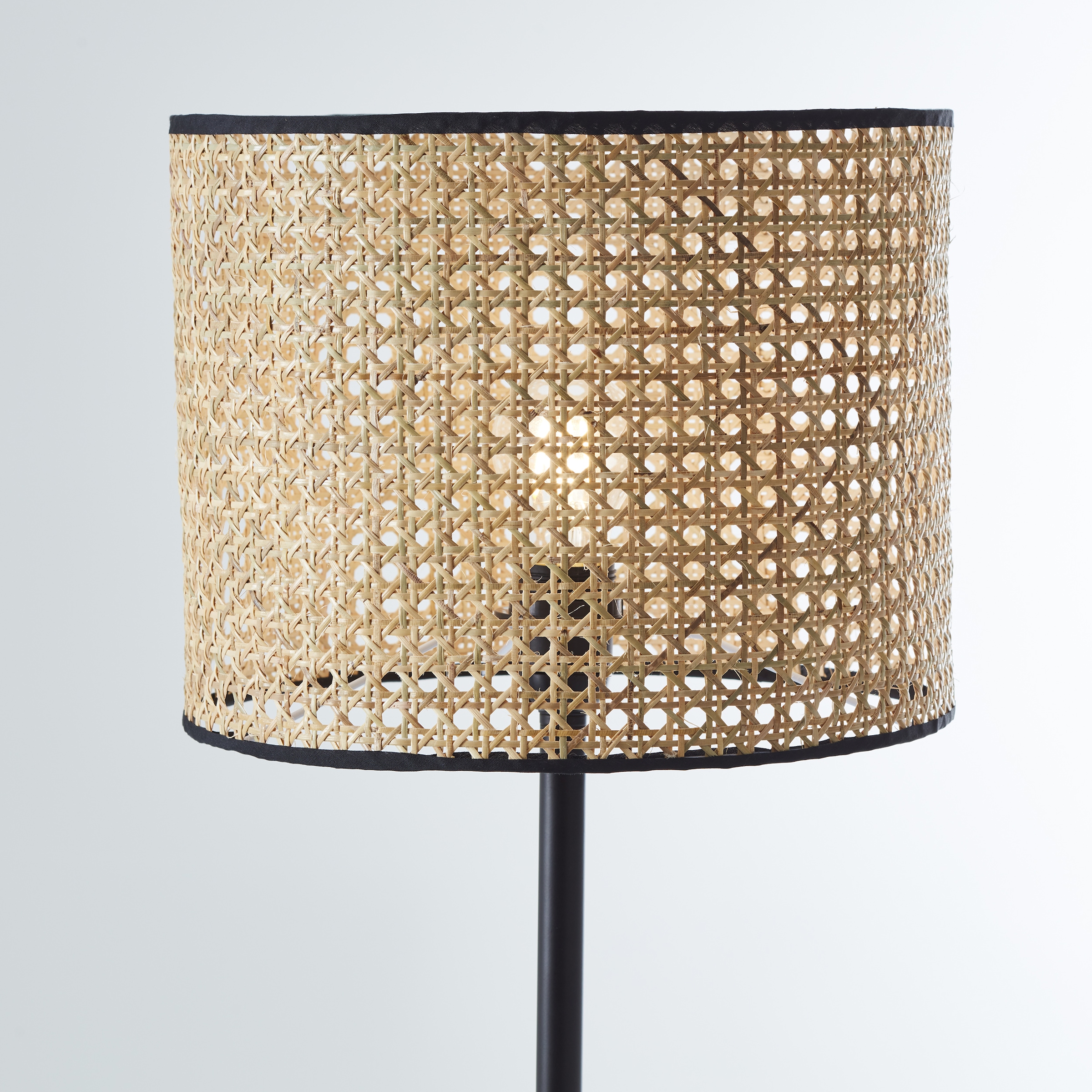Brilliant Stehlampe »WILEY« E27 1 Stk. 154 cm Höhe, Ø 30 cm, 1 x E27, Metall/Rattan, holz hell/schwarz
