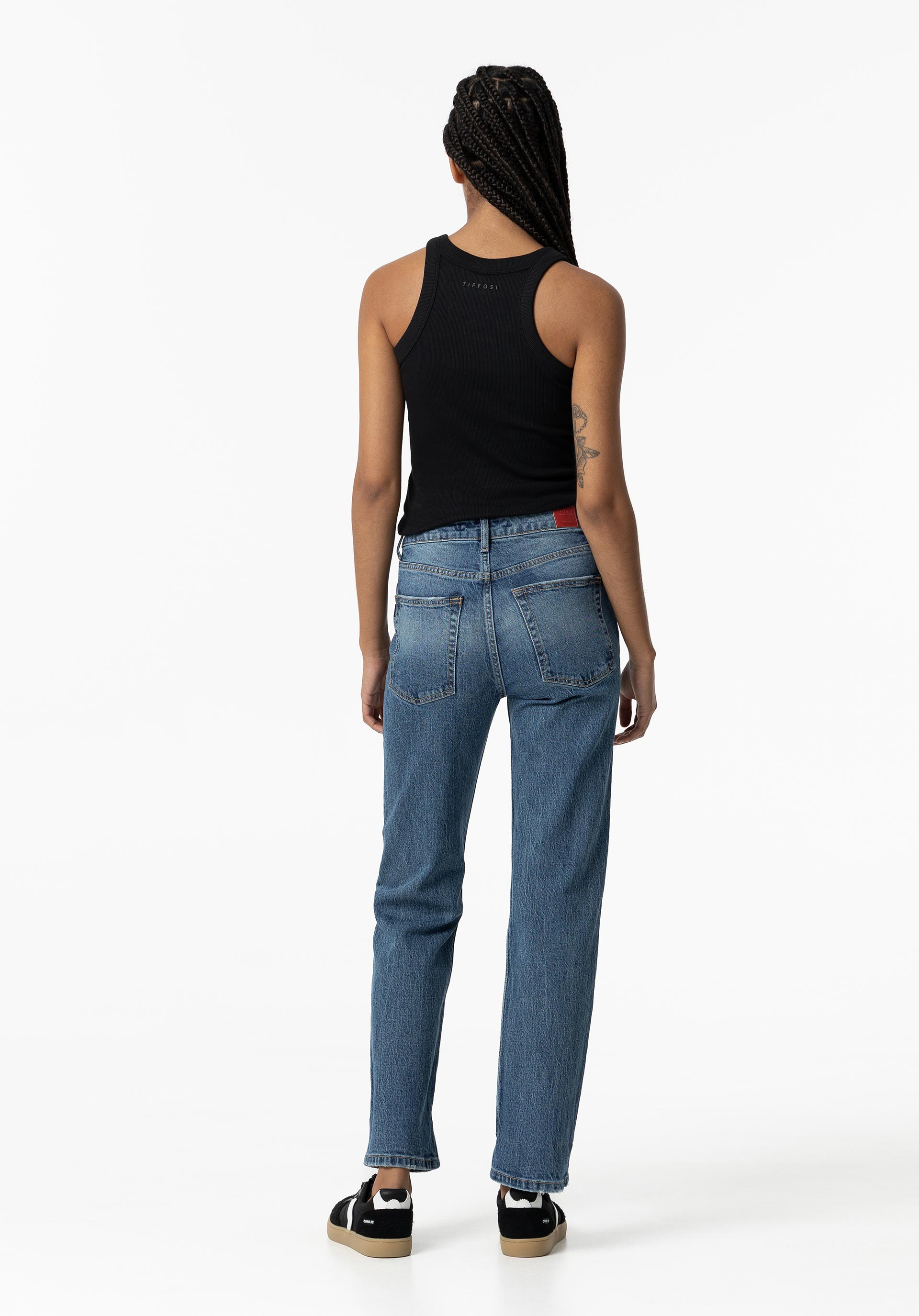 Jeans Amy Straight Fit Cintura Alta