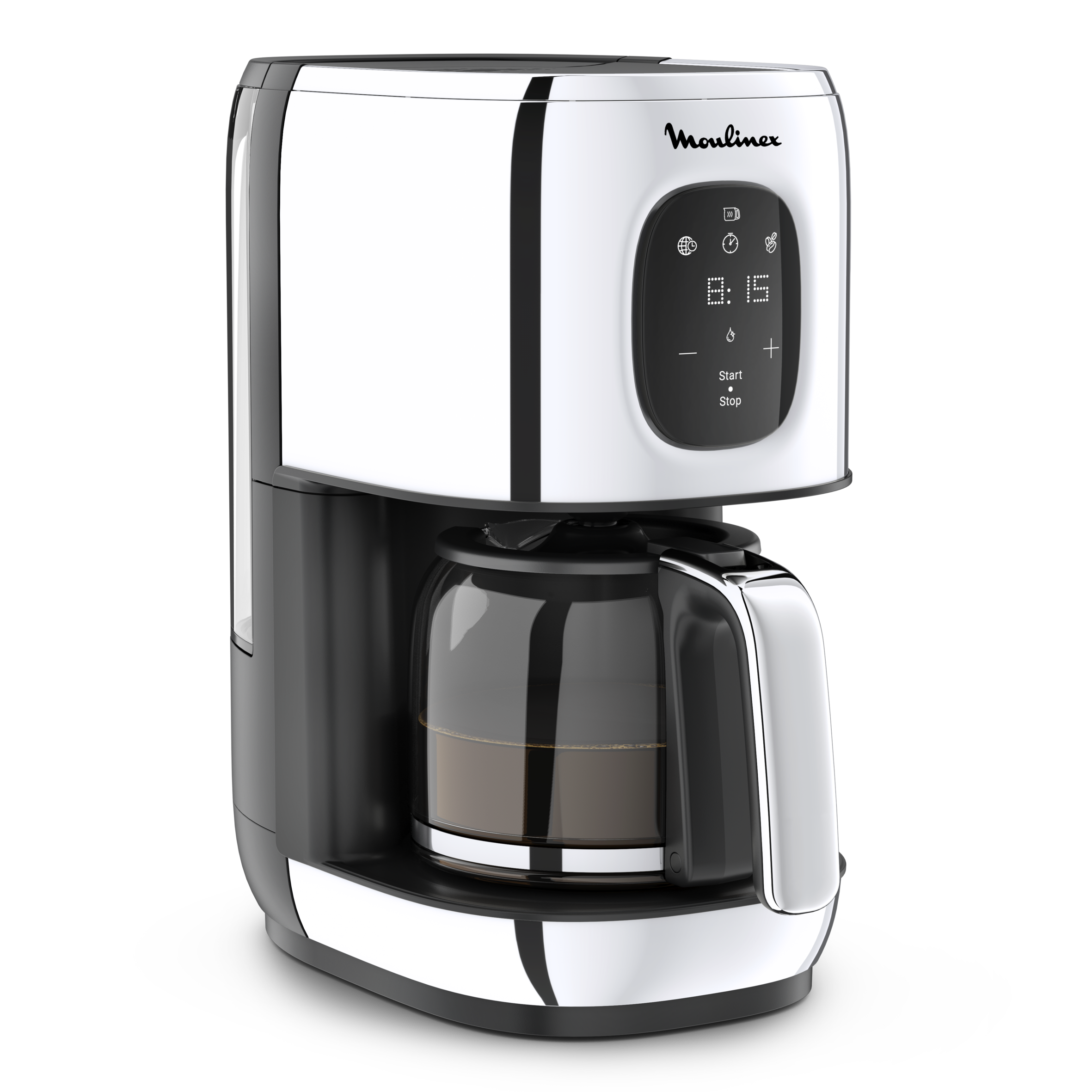 Cafetière filtre programmable Inox Moulinex Majestuo écran tactile