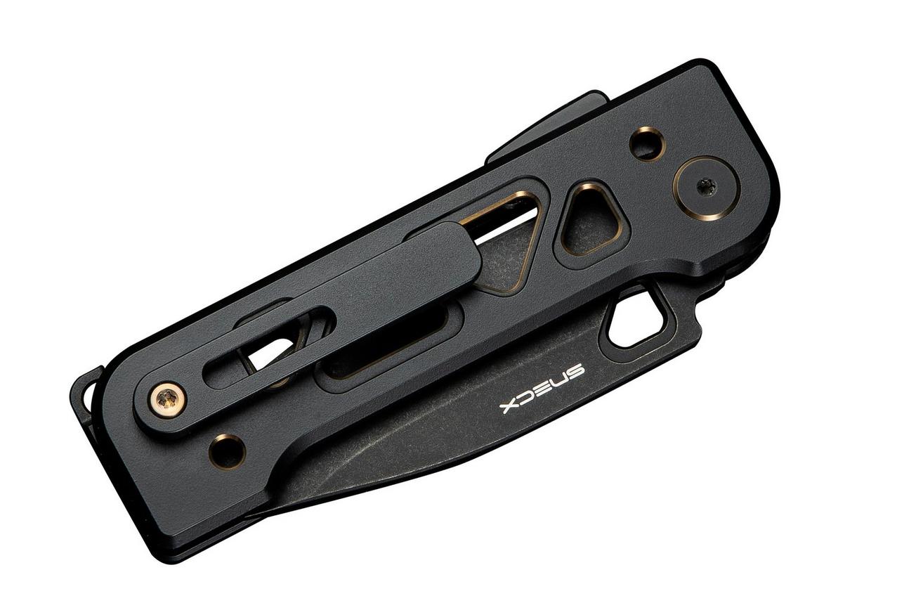 WE Knife Tyro WE24001-1 Blackwashed CPM 20CV, Black Golden Titanium, Snecx Tan design, zakmes