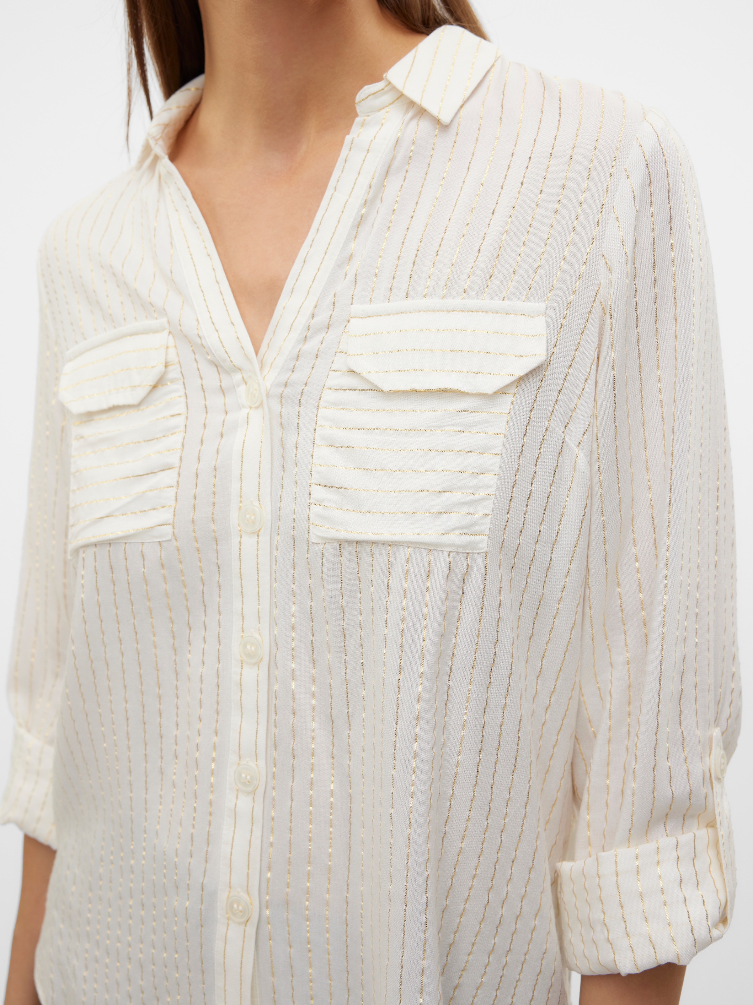 Vero Moda Hemdbluse »VMBUMPY LS GLITTER SHIRT WVN GA NOOS«, mit Glitzereffekt