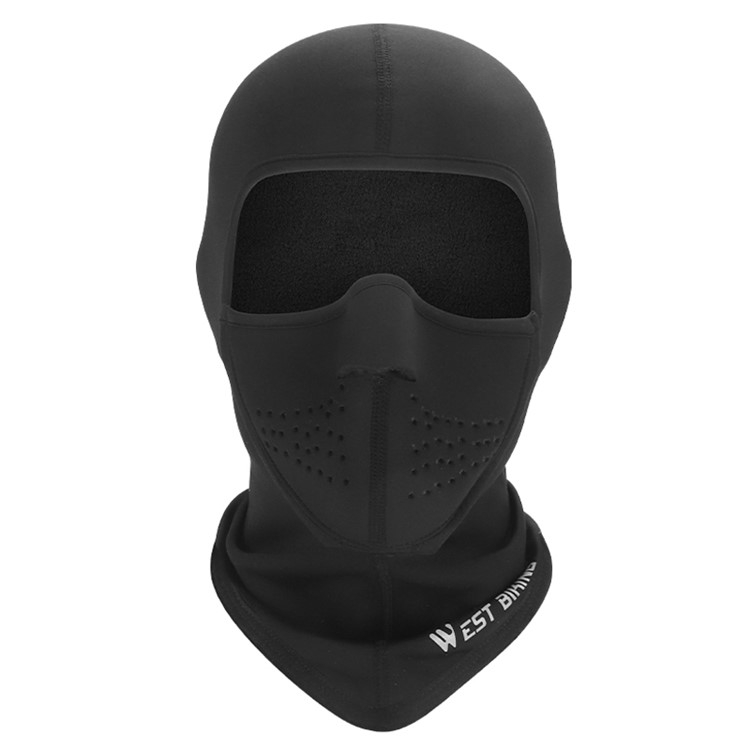 Winddichte Ski Sturmhaube Motorrad Halstuch Kälte   UV Gesichts Schutzmaske mit Magnetischer Klappe - Schwarz