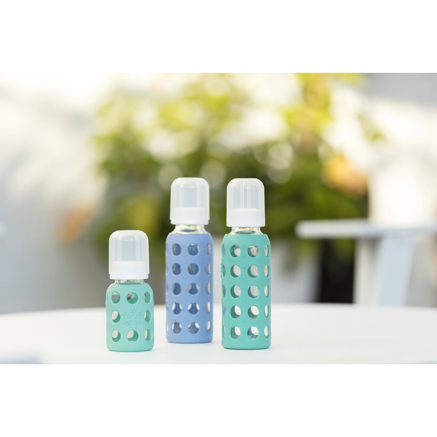 lifefactory Babyflasche aus Glas in mint 120ml