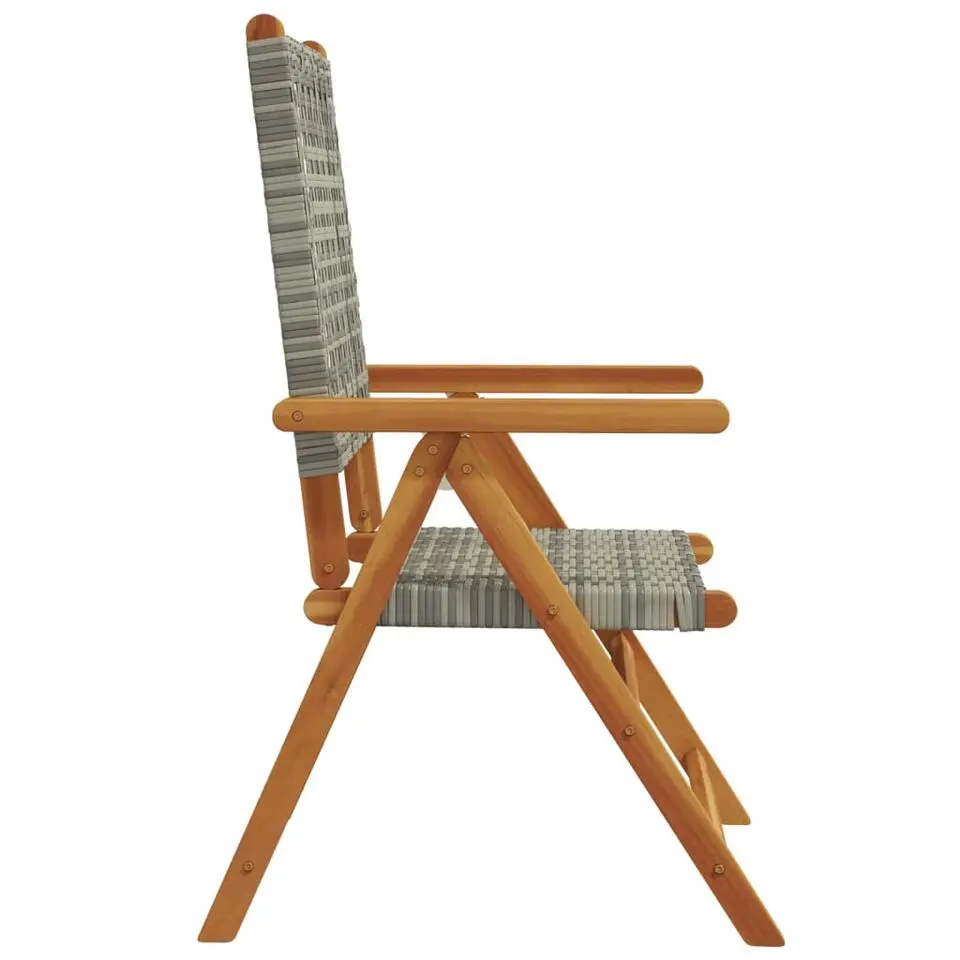 vidaXL - Tuinstoelen - Grijs - Acaciahout en poly rattan - 2 stuks